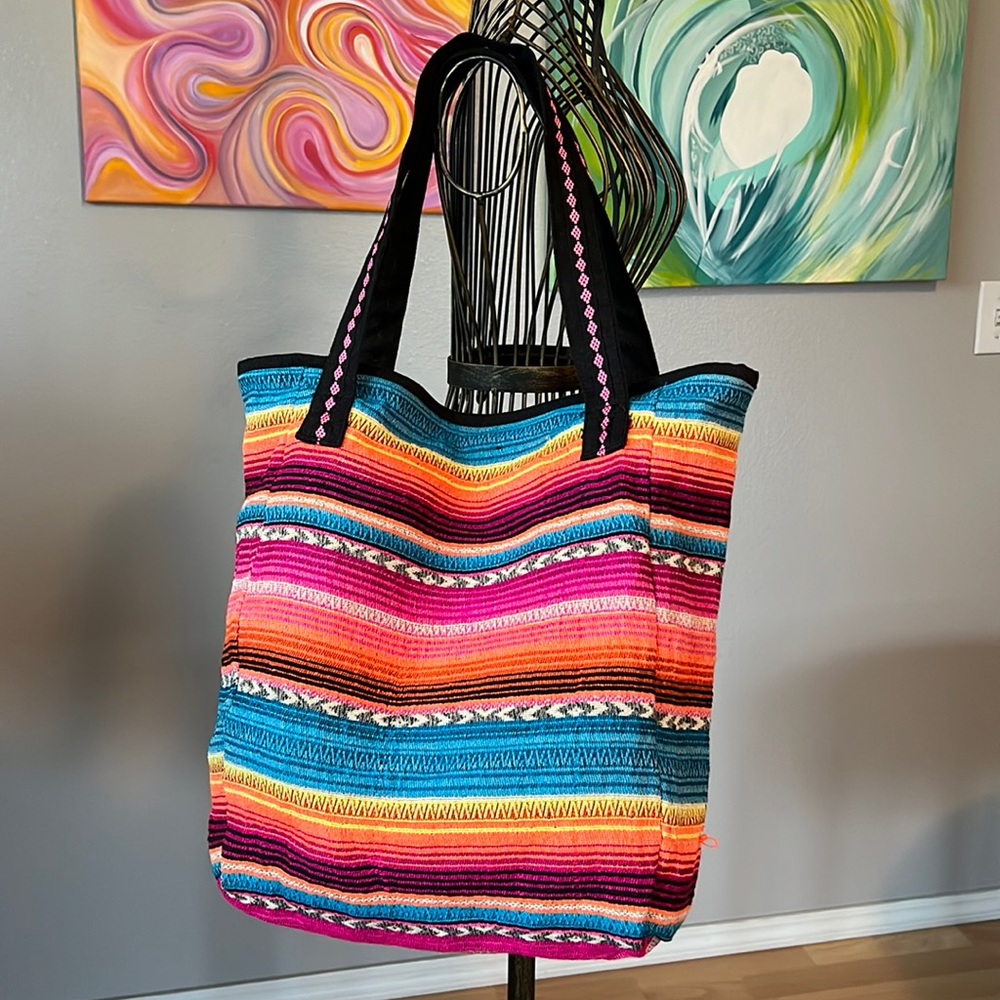 Cost Plus World Market Multicolor Striped Tote Bag